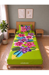 Hand Painted Rayon Bedsheet Set Single Size